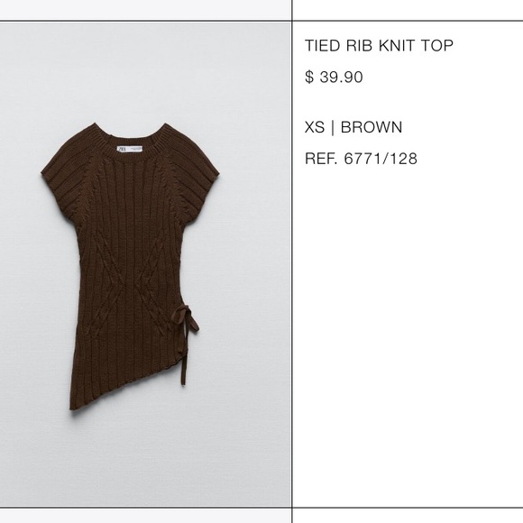 ZARA Ribbed Sweater Top - Picture 5 of 7